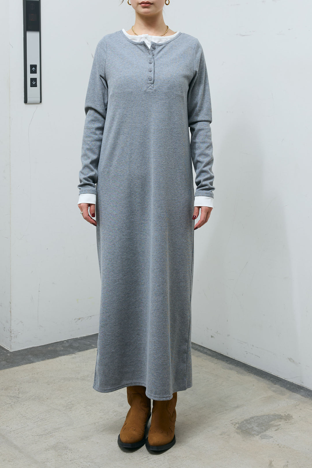 [予約]レイヤードリブロングワンピース