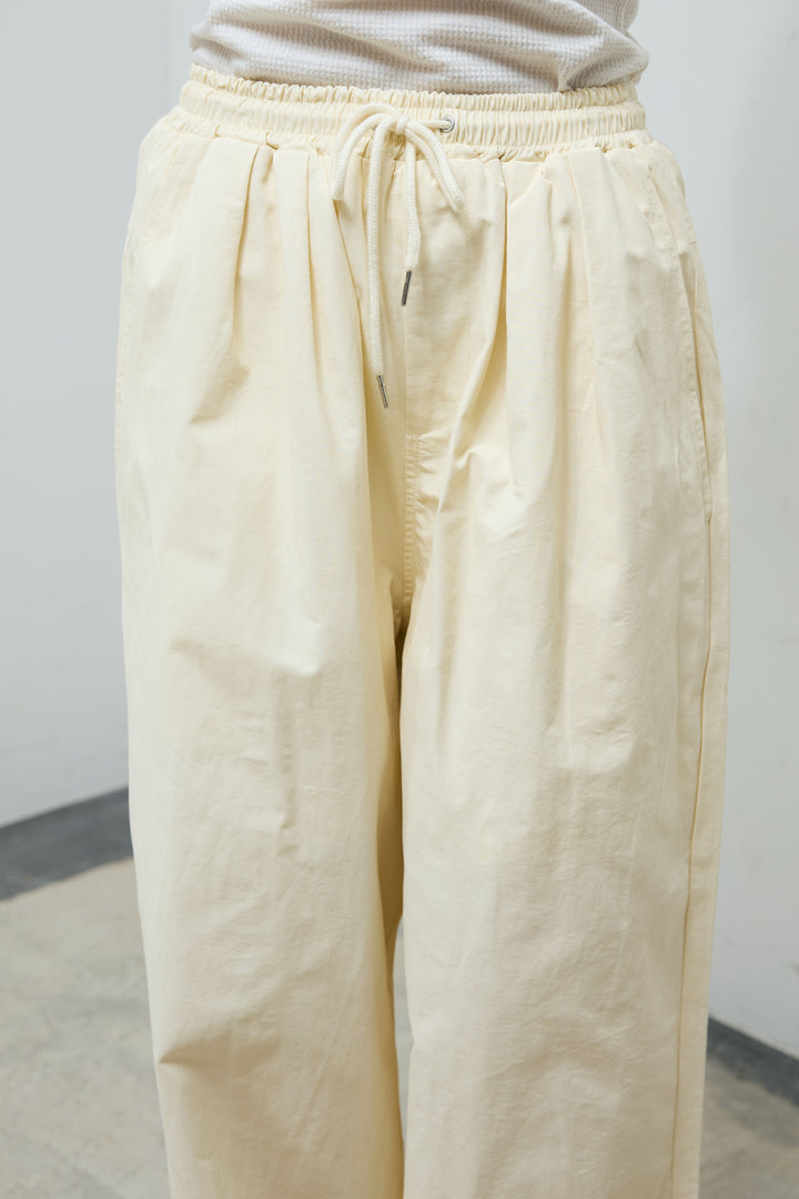 [予約/SET]ボリュームスリーブ デニムブルゾン+合繊ツイルスタンドウエストラップジョガーPT(2set)