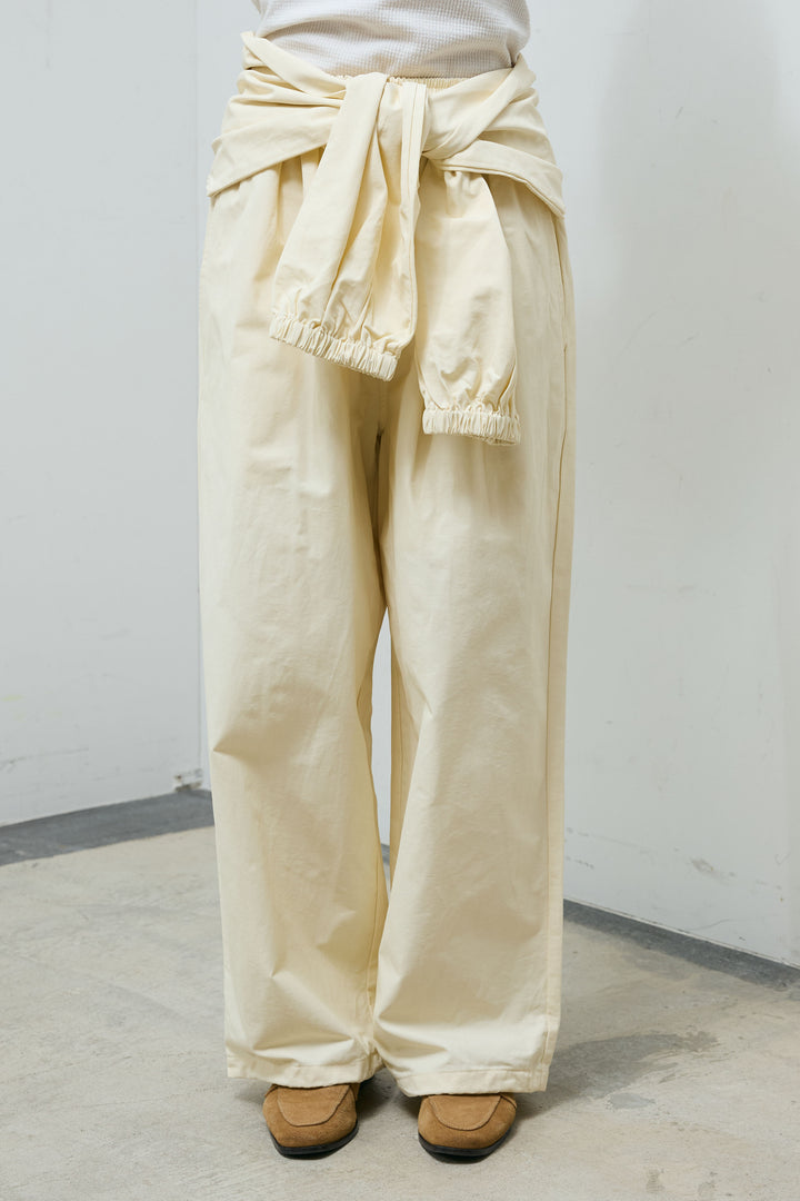 [予約/SET]メッシュニットプルオーバー+合繊ツイルスタンドウエストラップジョガーPT(2set)