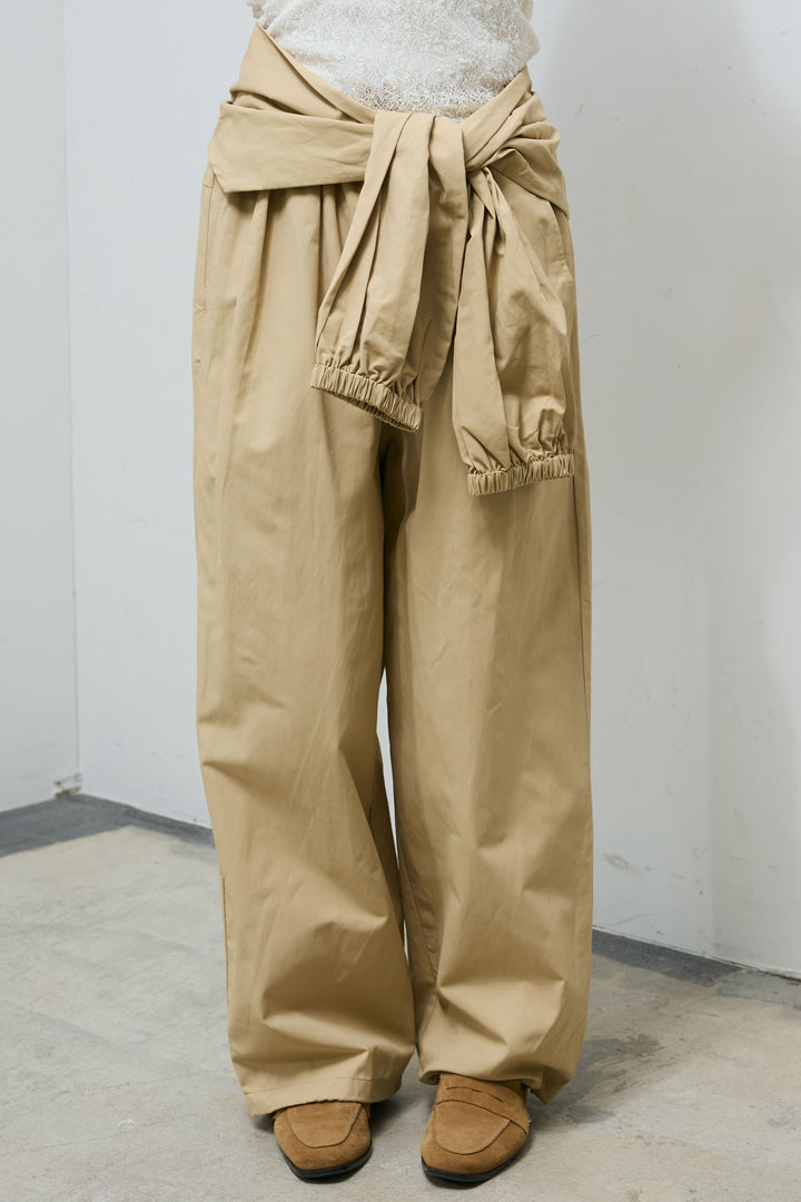 [予約]合繊ツイルスタンドウエストラップジョガーPT