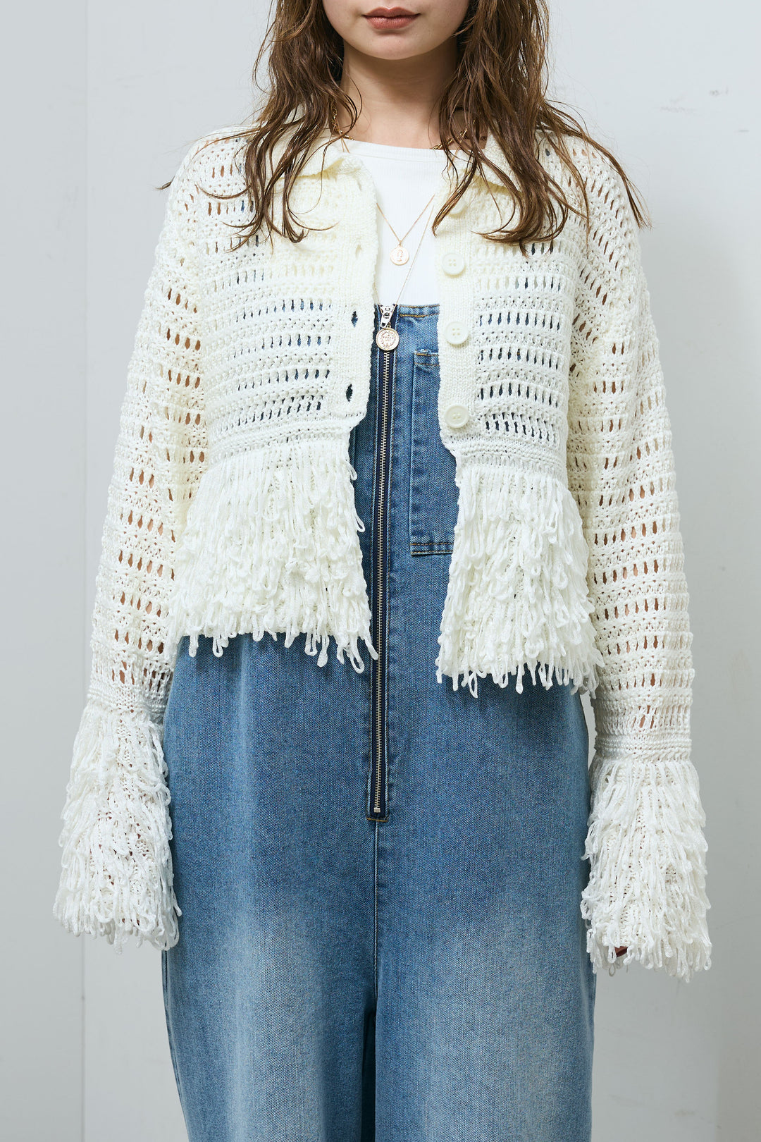 [予約]ループフリンジ襟付きカーディガン