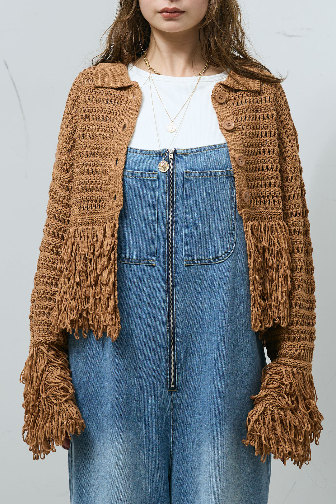 [予約]ループフリンジ襟付きカーディガン