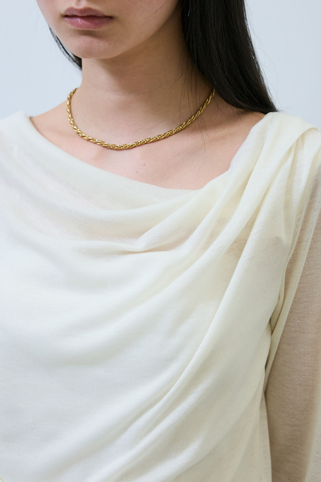 [予約]シアードレープカットソー