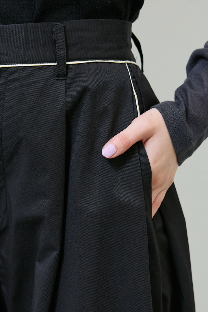 [予約/SET]シアードレープカットソー+パイピングタックカーブパンツ(2set)