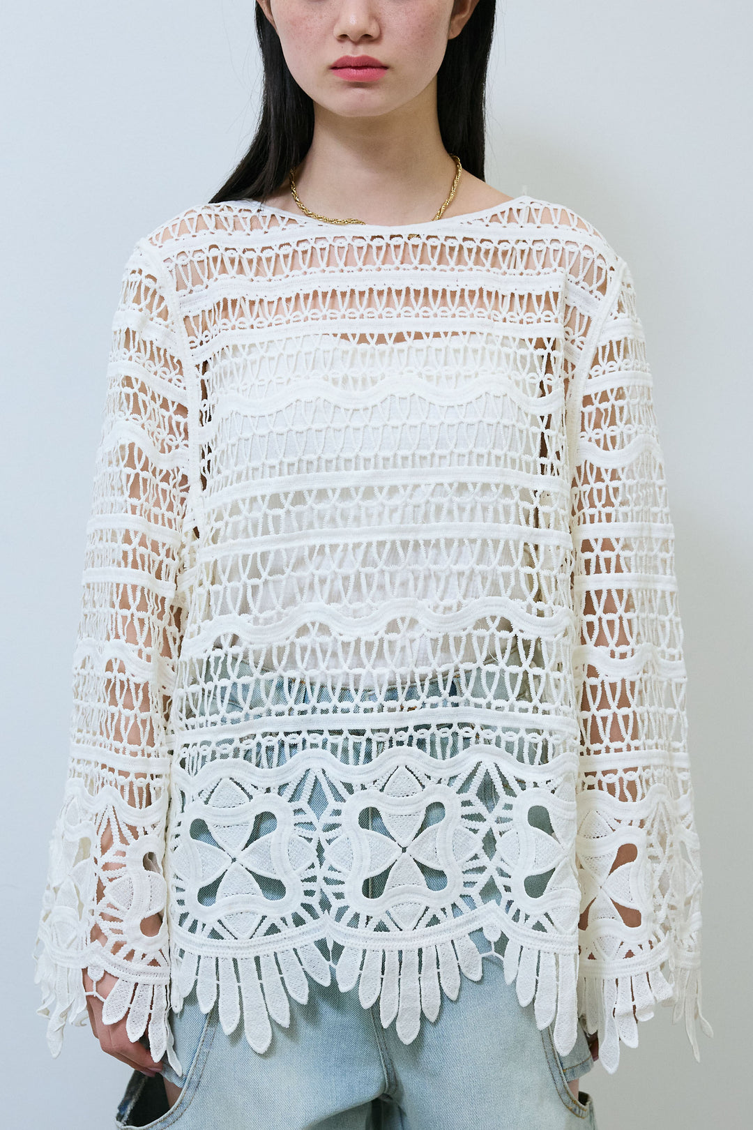 [予約]レース編みブラウス