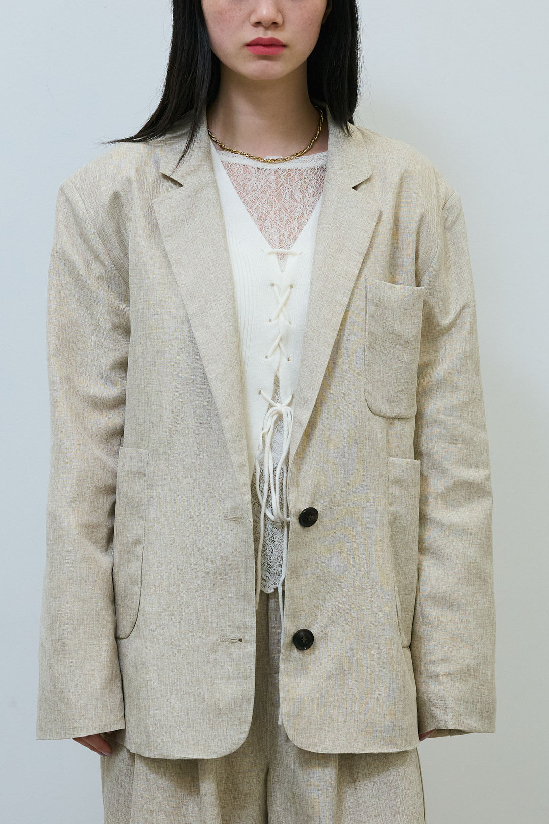 [予約]リネンライクテーラードジャケット