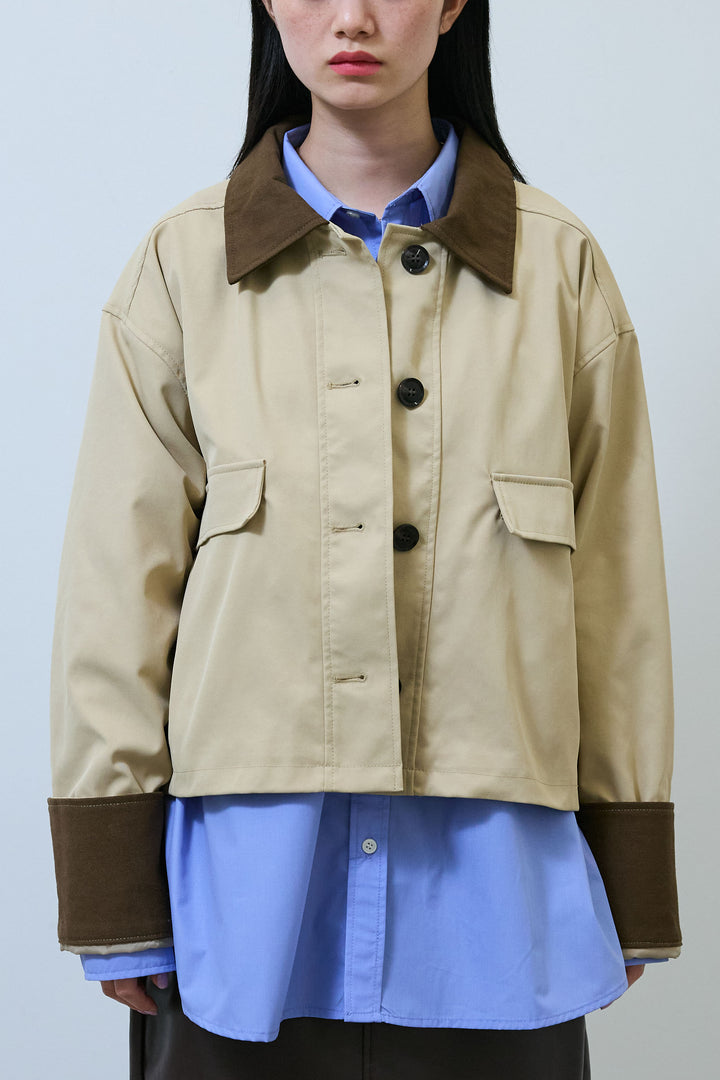 [予約]襟配色カバーオール