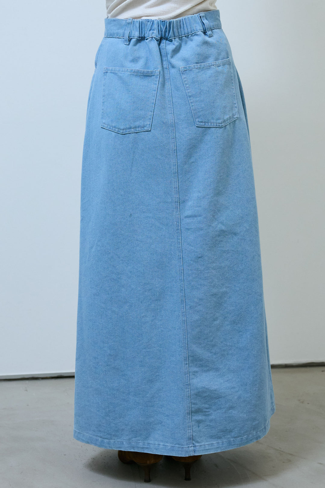 [予約]フロントボタンデニムスカート