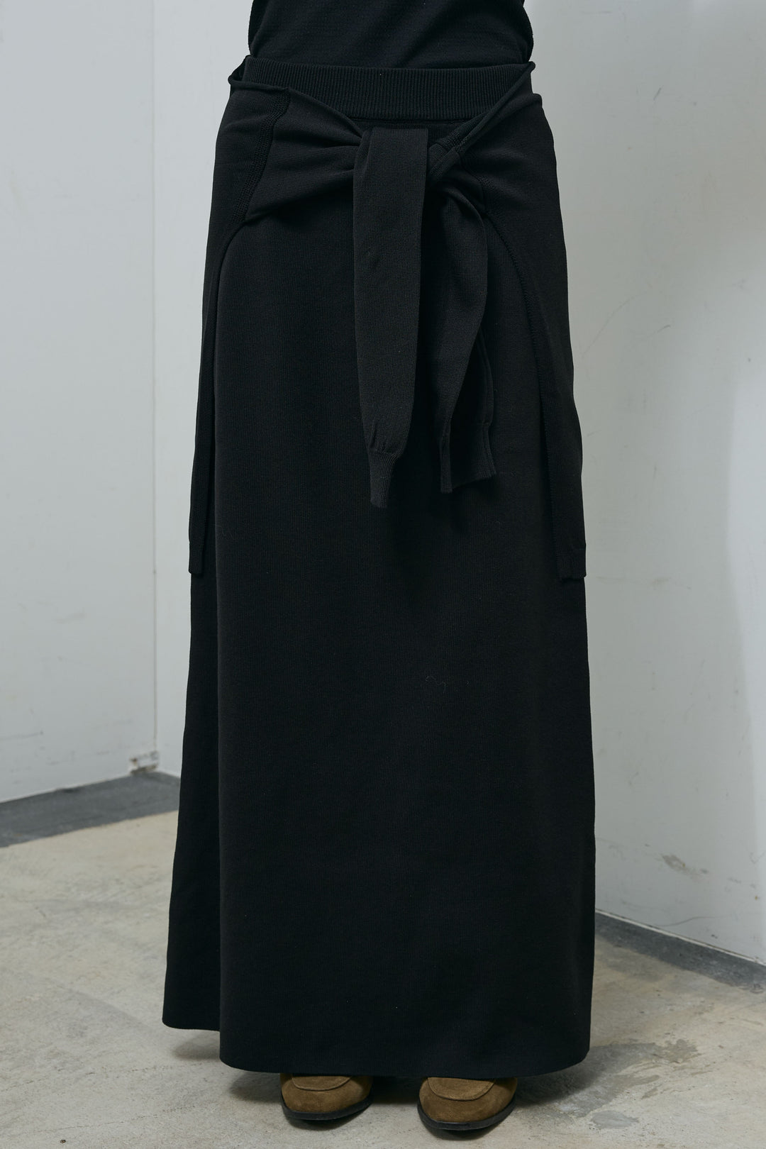 [予約/SET]シアー素材切替ZIPブルゾン+フェイクレイヤードニットスカート(2set)