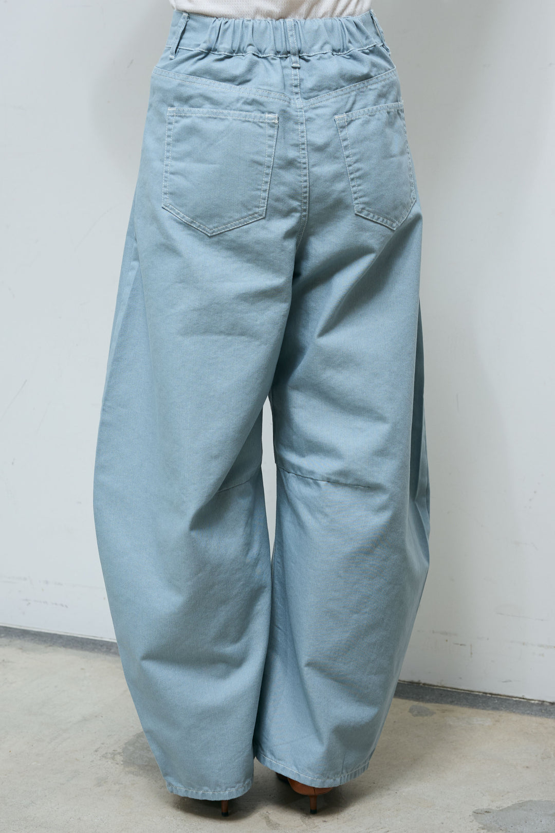 [予約/SET]BIGボタンクルーネック カーディガン+配色ステッチバレルレッグパンツ(2set)