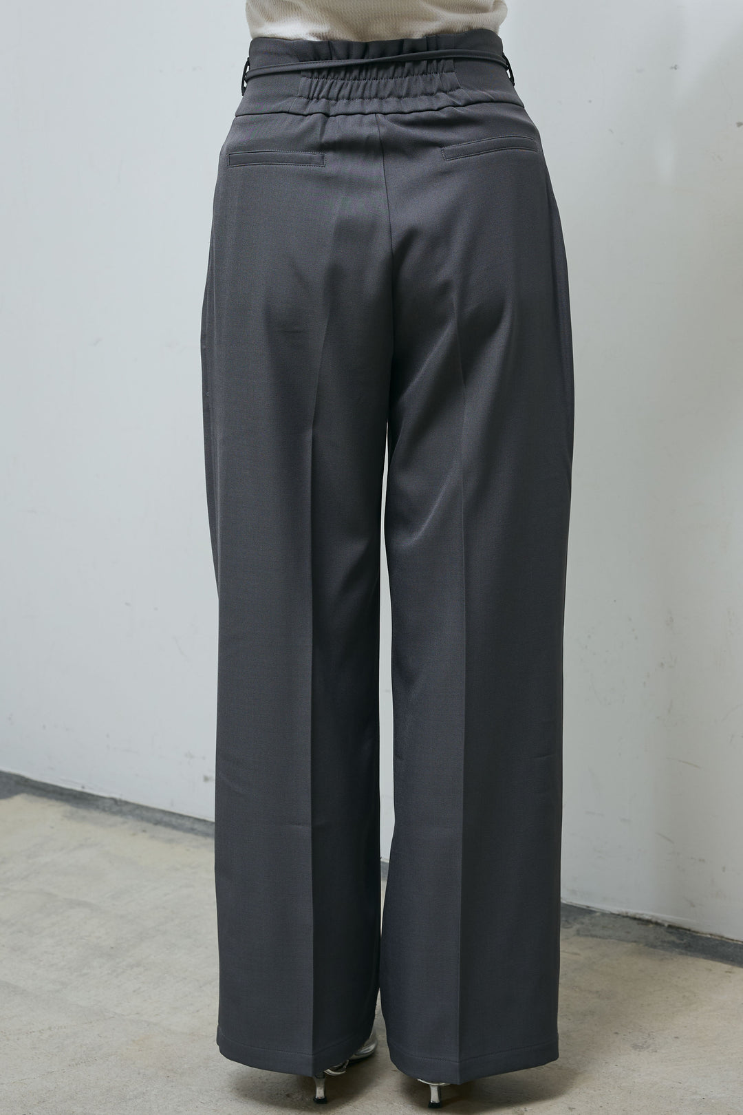 [予約/SET]ウェーブジレ+リボン付きストレートパンツ(2set)