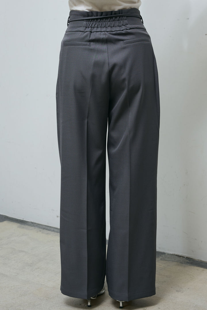 [予約/SET]ウェーブジレ+リボン付きストレートパンツ(2set)