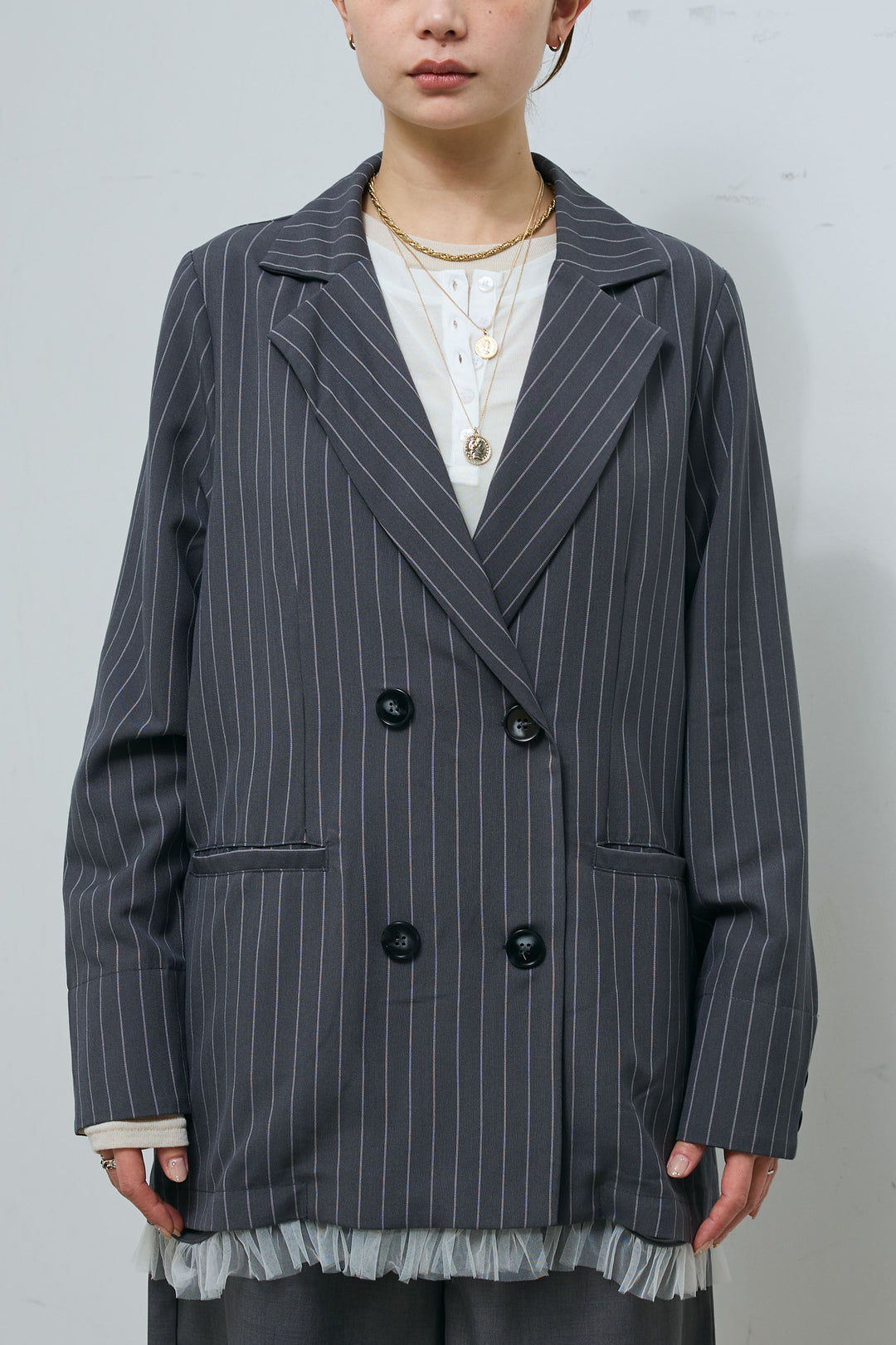 [予約]裾フリルダブル2wayジャケット