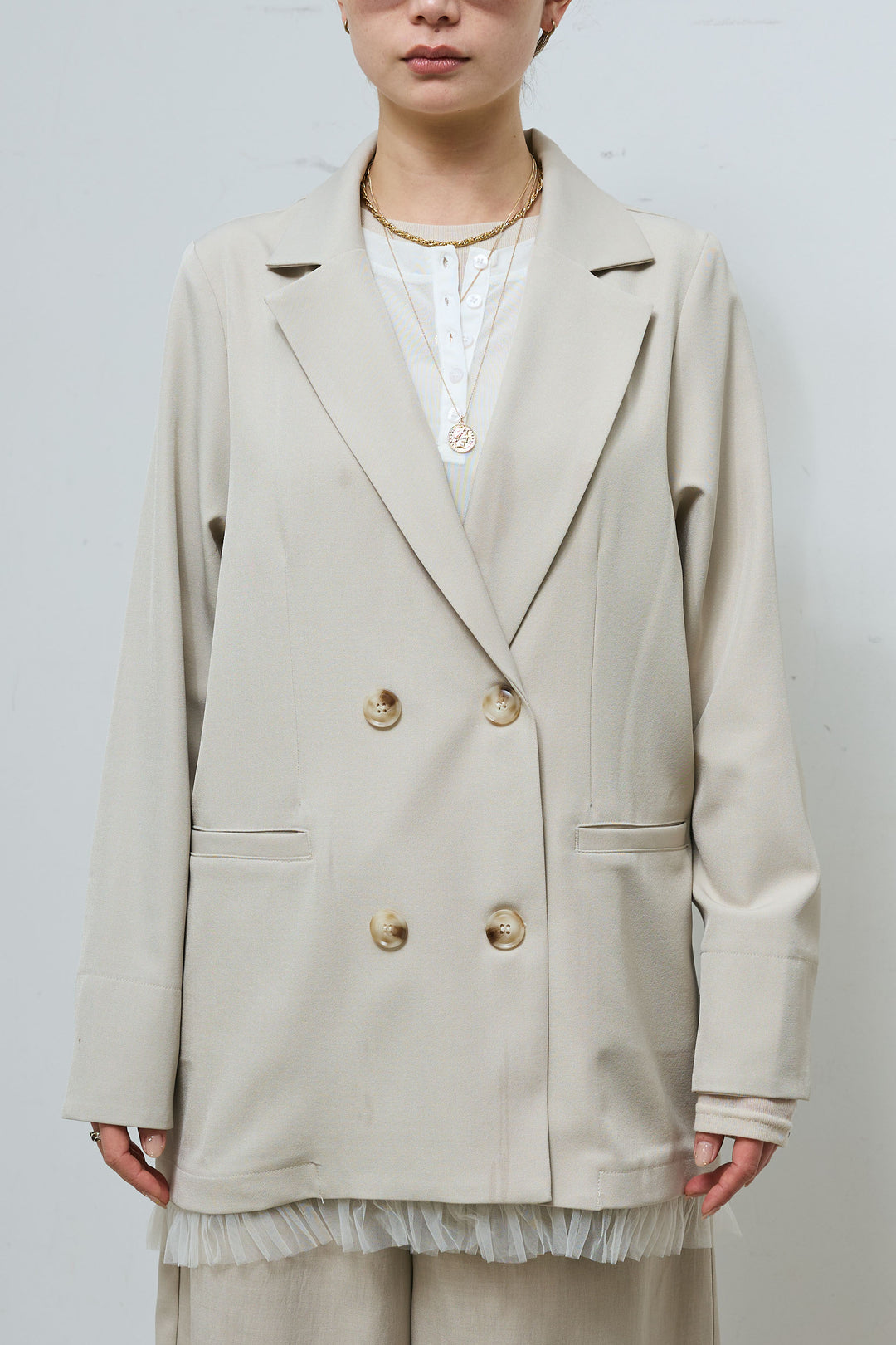 [予約]裾フリルダブル2wayジャケット