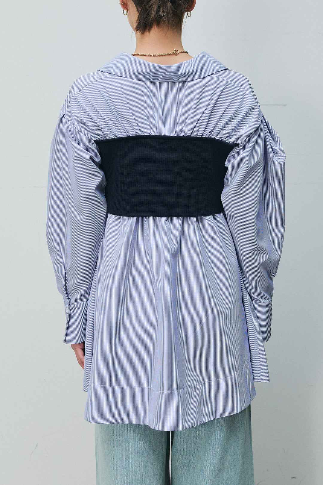 [予約]ニットビスチェドッキングフレアシャツ