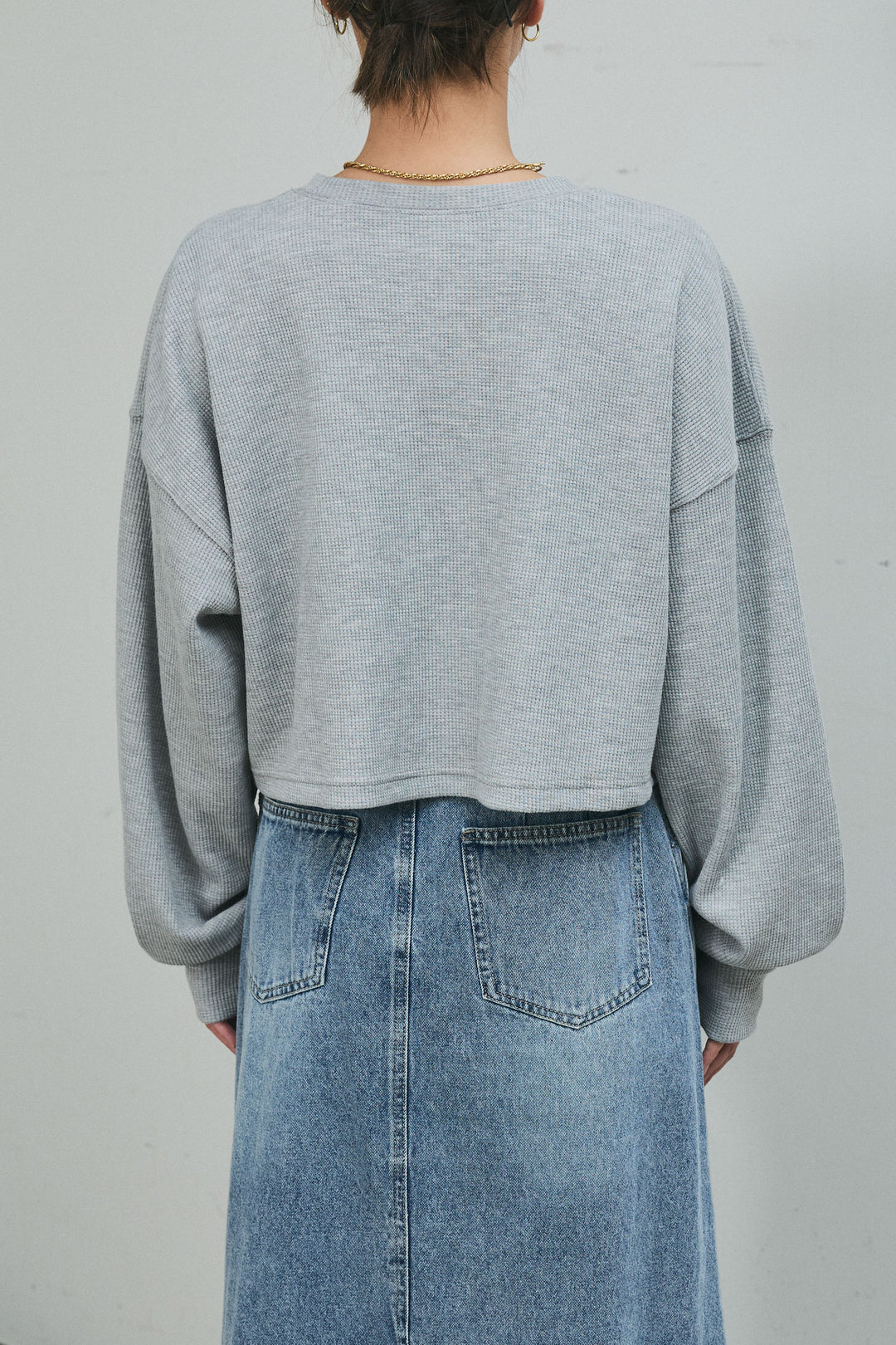 [予約/SET]ショート丈ワッフルT+オーセンティックデニムSK(2set)