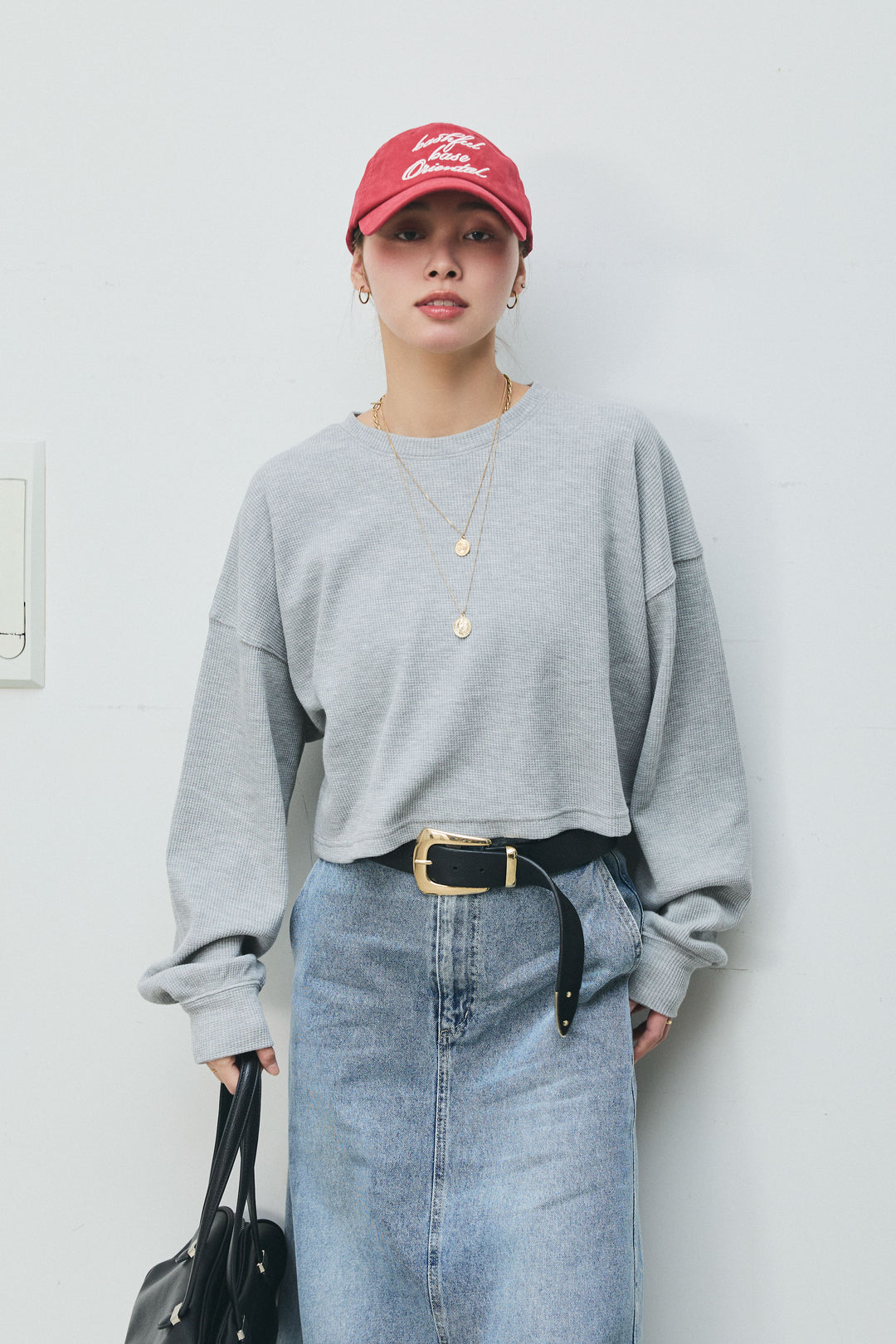 ショート丈ワッフルT