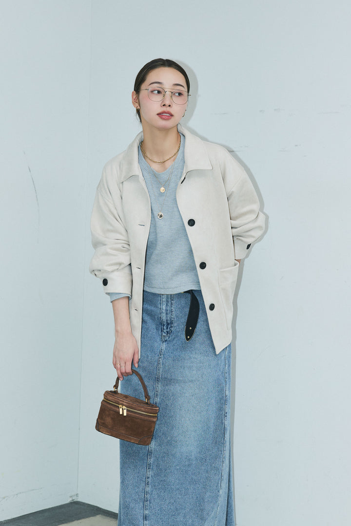 [予約]ライトフェイクスウェードカバーオール