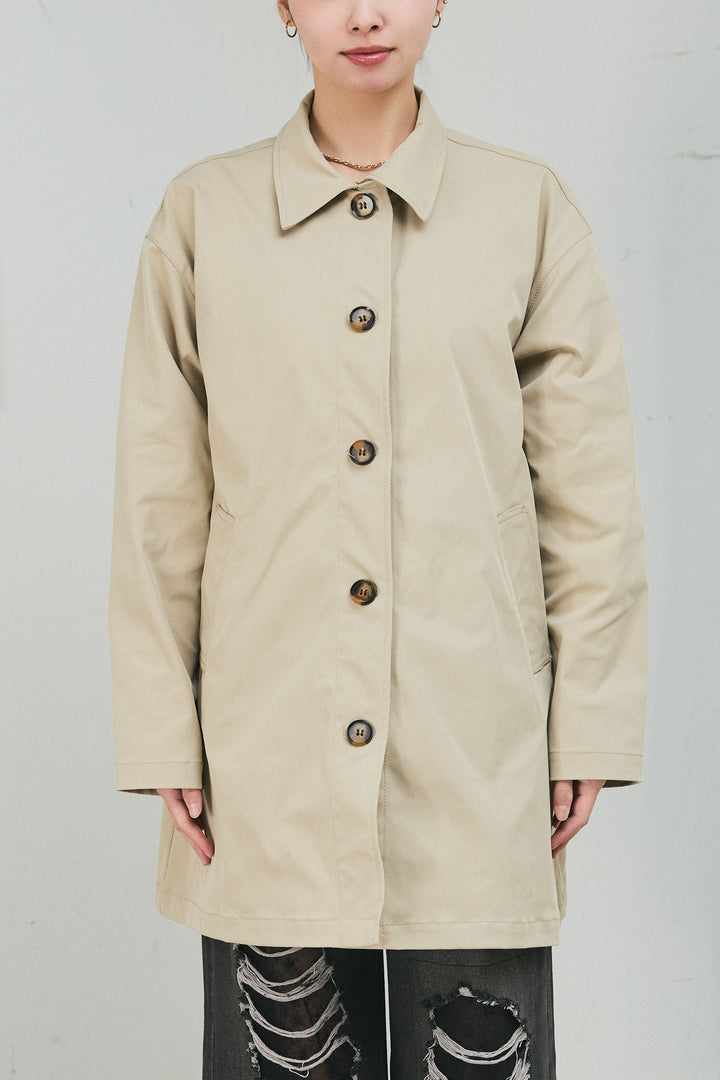 [予約]スカーフ付きステンカラースプリングコート