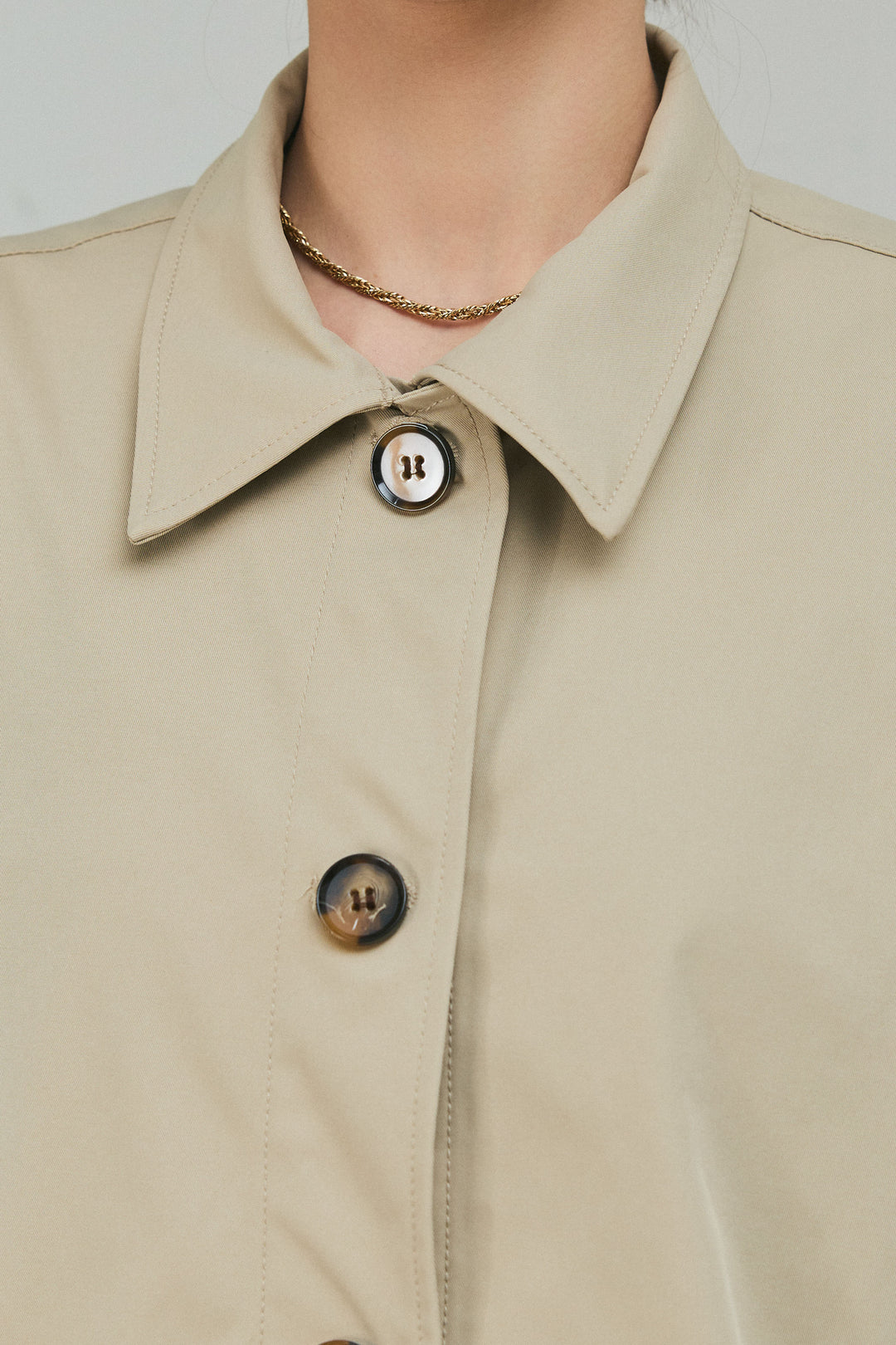 [予約]スカーフ付きステンカラースプリングコート