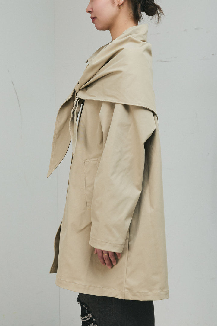 [予約]スカーフ付きステンカラースプリングコート