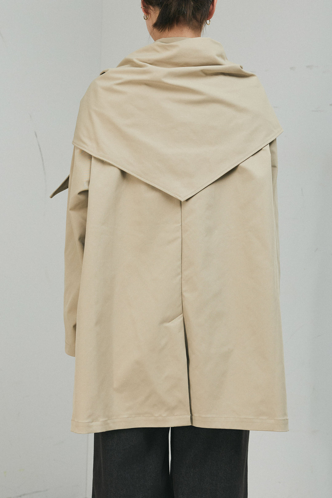 [予約]スカーフ付きステンカラースプリングコート