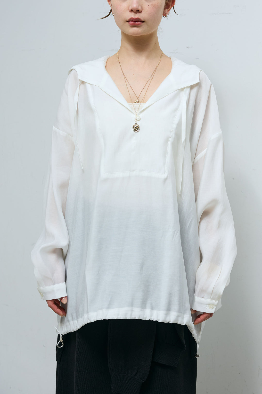 [予約/SET]シアーアノラックシャツ+ストライプ2タックショートパンツ(2set)
