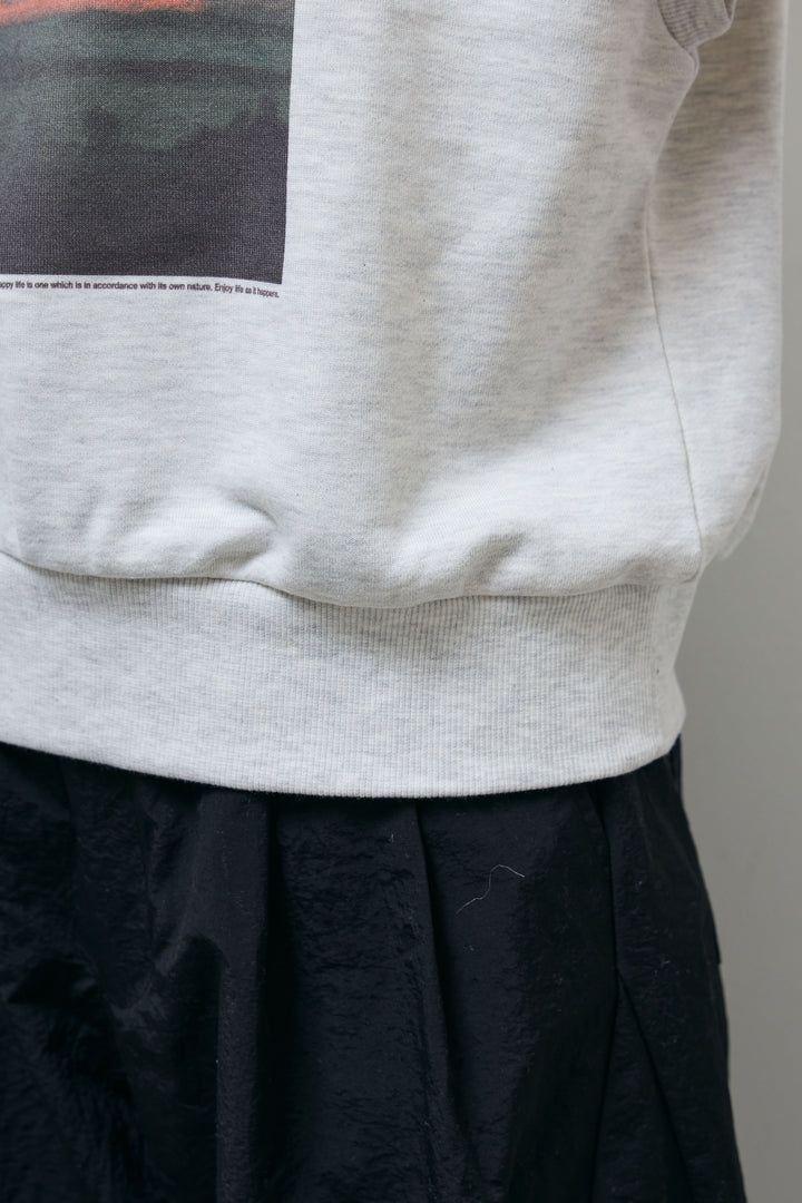 [予約/SET]フォトプリント裏毛ノースリPO+レース 切替ロングスカート(2set)