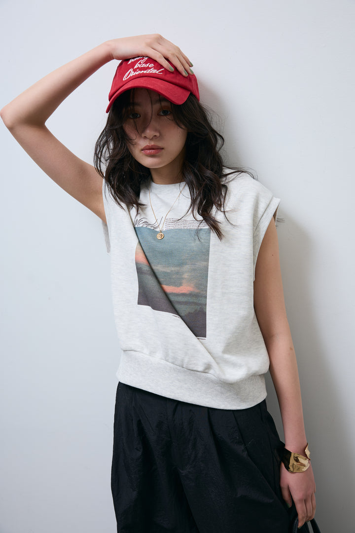 [予約]フォトプリント裏毛ノースリPO