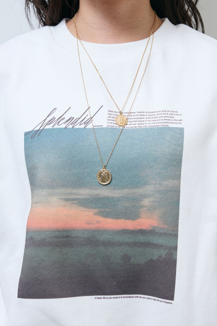 [予約/SET]フォトプリント裏毛ノースリPO+異素材切り替え裏毛パンツ(2set)