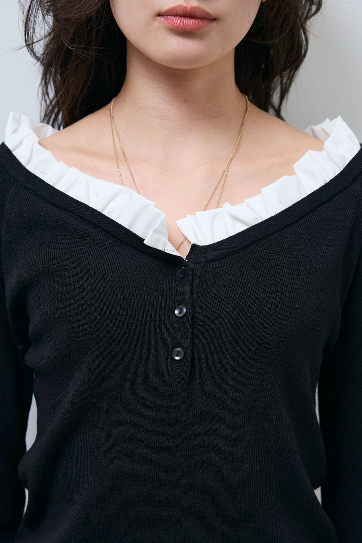 [予約]ミニフリルニットトップス