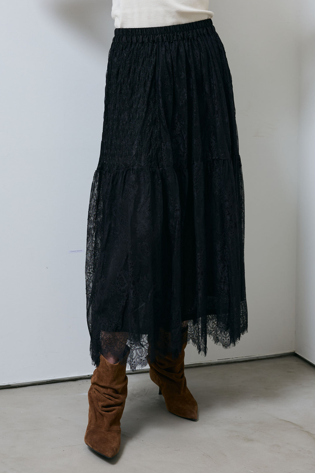 [予約]レース 切替ロングスカート