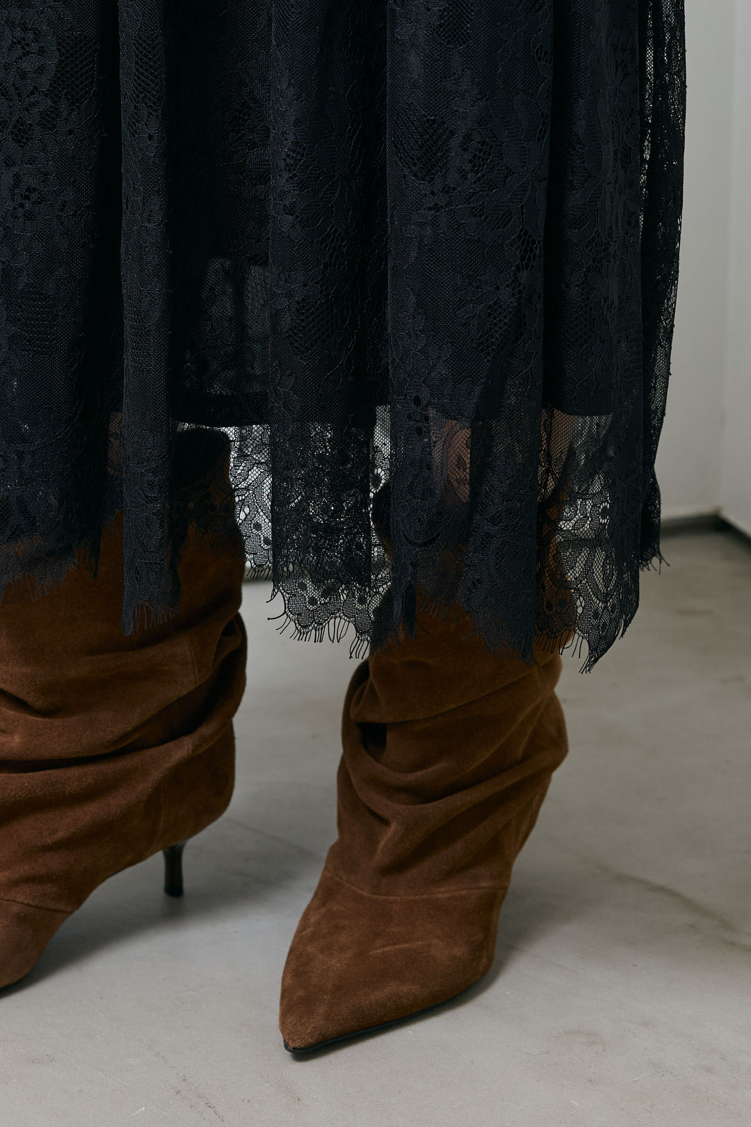 [予約/SET]フォトプリント裏毛ノースリPO+レース 切替ロングスカート(2set)