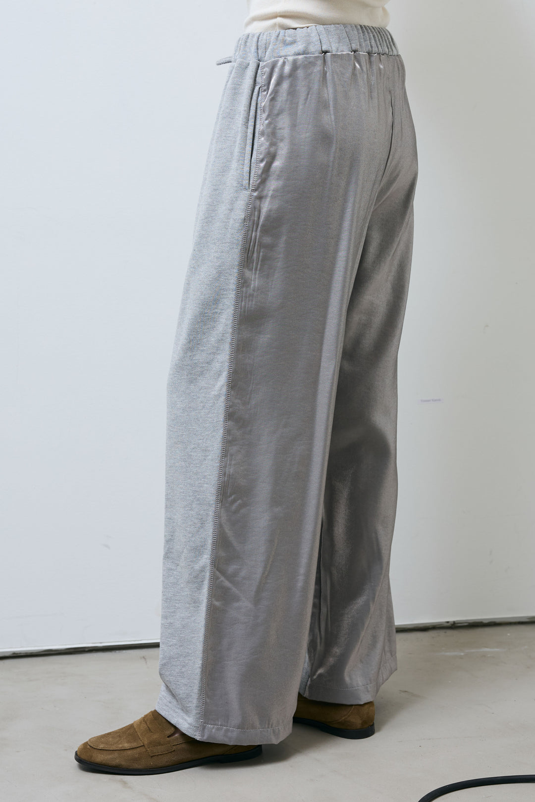 [予約]異素材切り替え裏毛パンツ