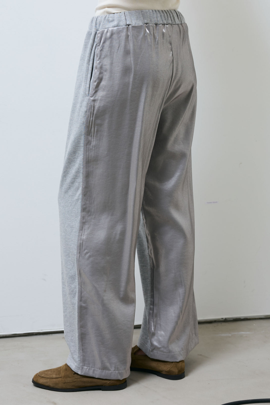 [予約]異素材切り替え裏毛パンツ