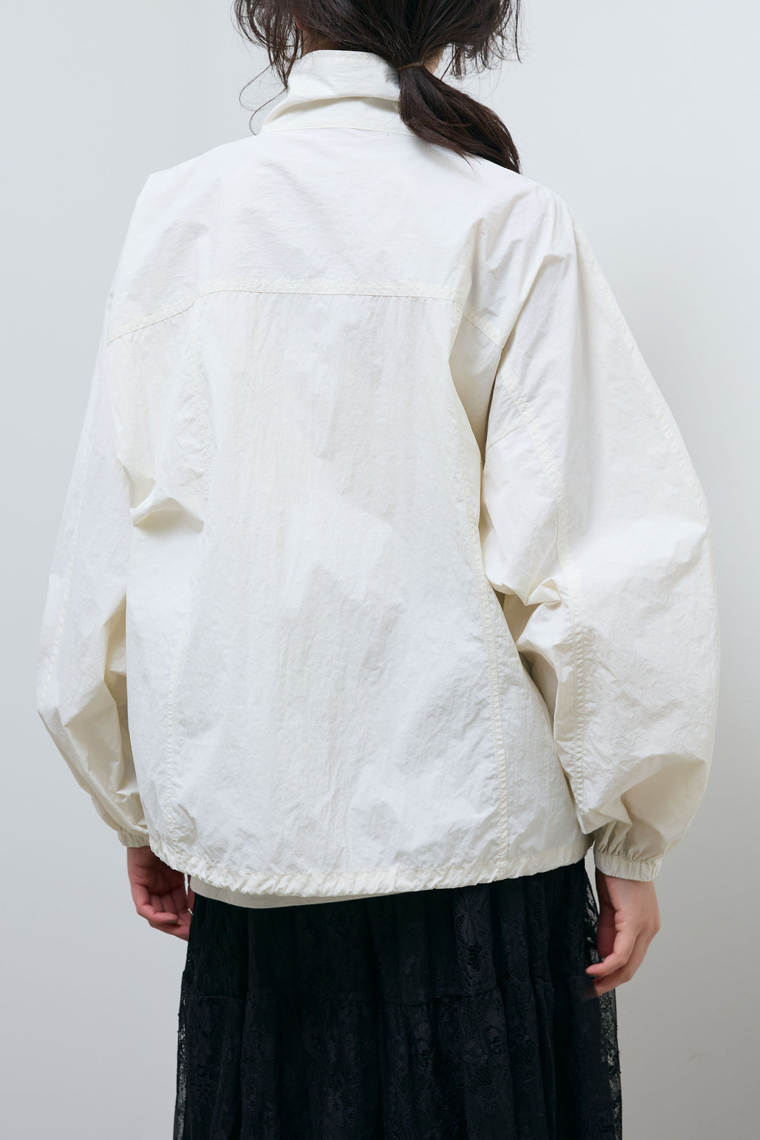 [予約/SET]ナイロンタフタスタンドカラーブルゾン+シアーラグランPO+レース 切替ロングスカート(3set)