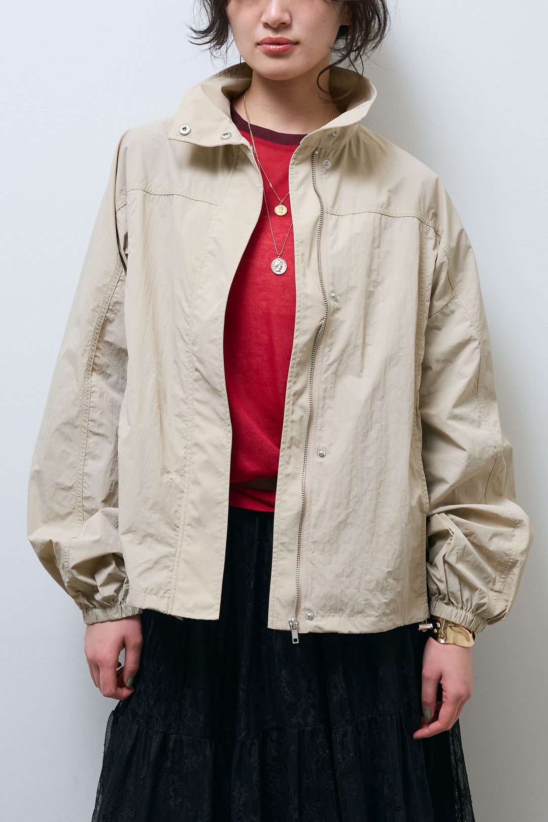 [予約]ナイロンタフタスタンドカラーブルゾン