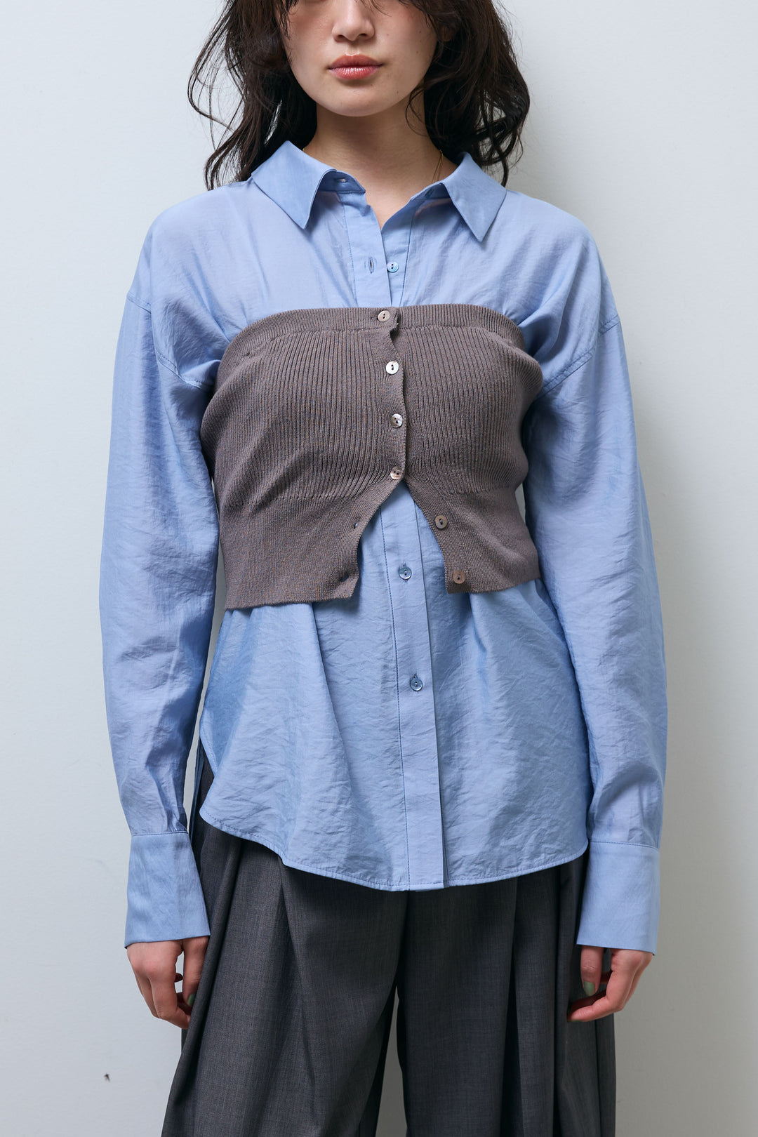 [予約]ニットビスチェセットシャツ