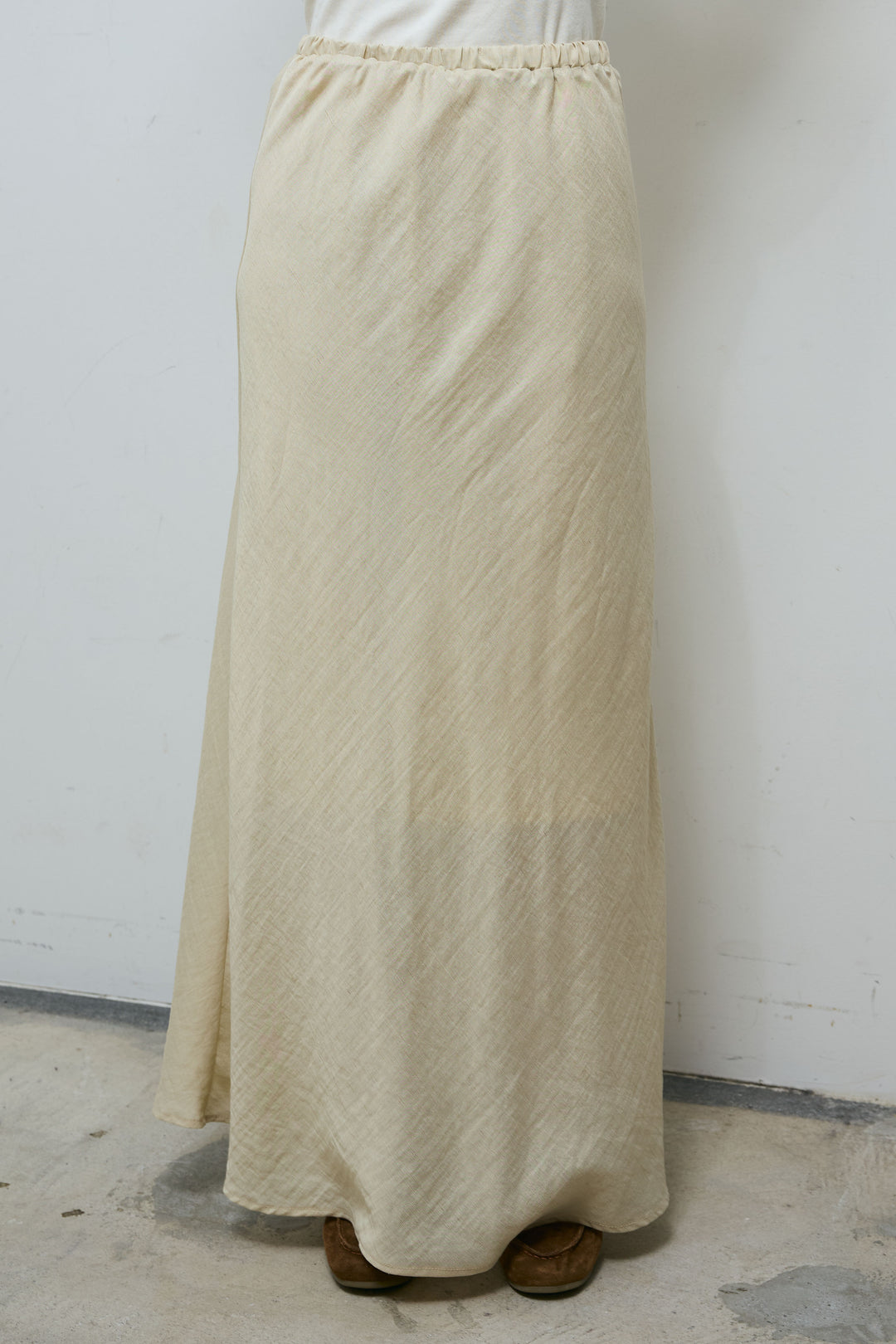 [予約/SET]リネンブレンドライトシアードロストシャツ+リネンブレンドロングナロースカート(2set)