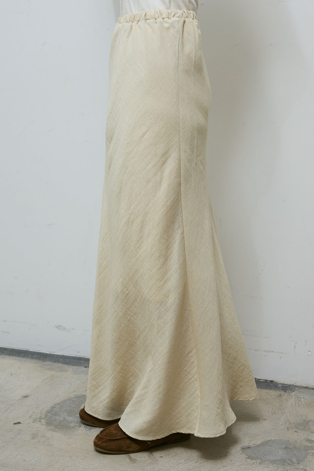 [予約/SET]リネンブレンドライトシアードロストシャツ+リネンブレンドロングナロースカート(2set)