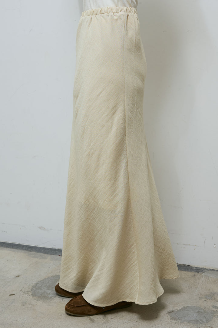 [予約/SET]リネンブレンドライトシアードロストシャツ+リネンブレンドロングナロースカート(2set)