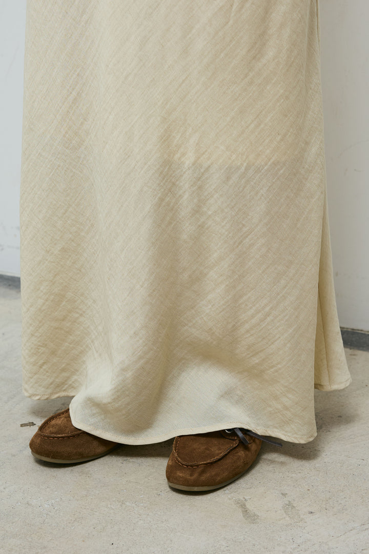 [予約/SET]リネンブレンドライトシアードロストシャツ+リネンブレンドロングナロースカート(2set)