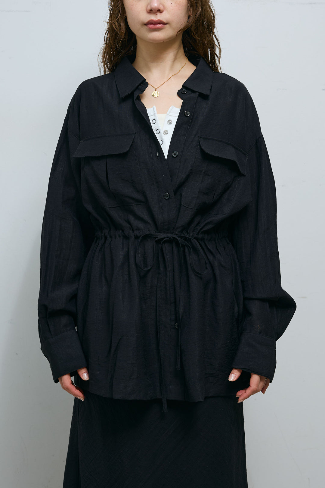 [予約]リネンブレンドライトシアードロストシャツ