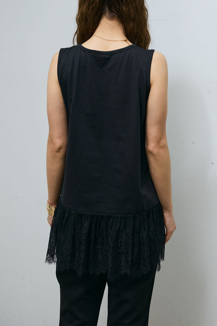 [予約/SET]ドロストロゴビッグラガーT+裾レースタンクトップ+フライスカプリパンツ(3set)