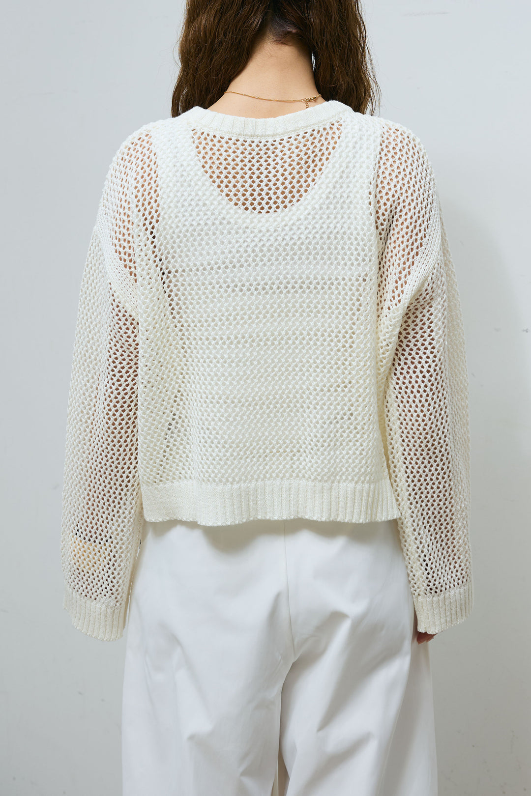 [予約/SET]メッシュニットプルオーバー+ハイウエストタックワイドパンツ(2set)