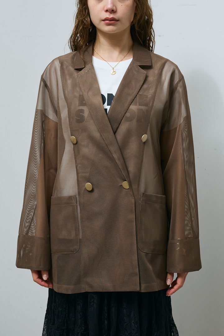 [予約/SET]シアーダブルテーラードJK+レース 切替ロングスカート(2set)