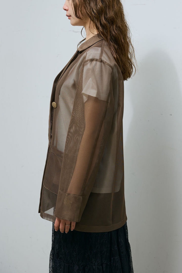 [予約/SET]シアーダブルテーラードJK+レース 切替ロングスカート(2set)