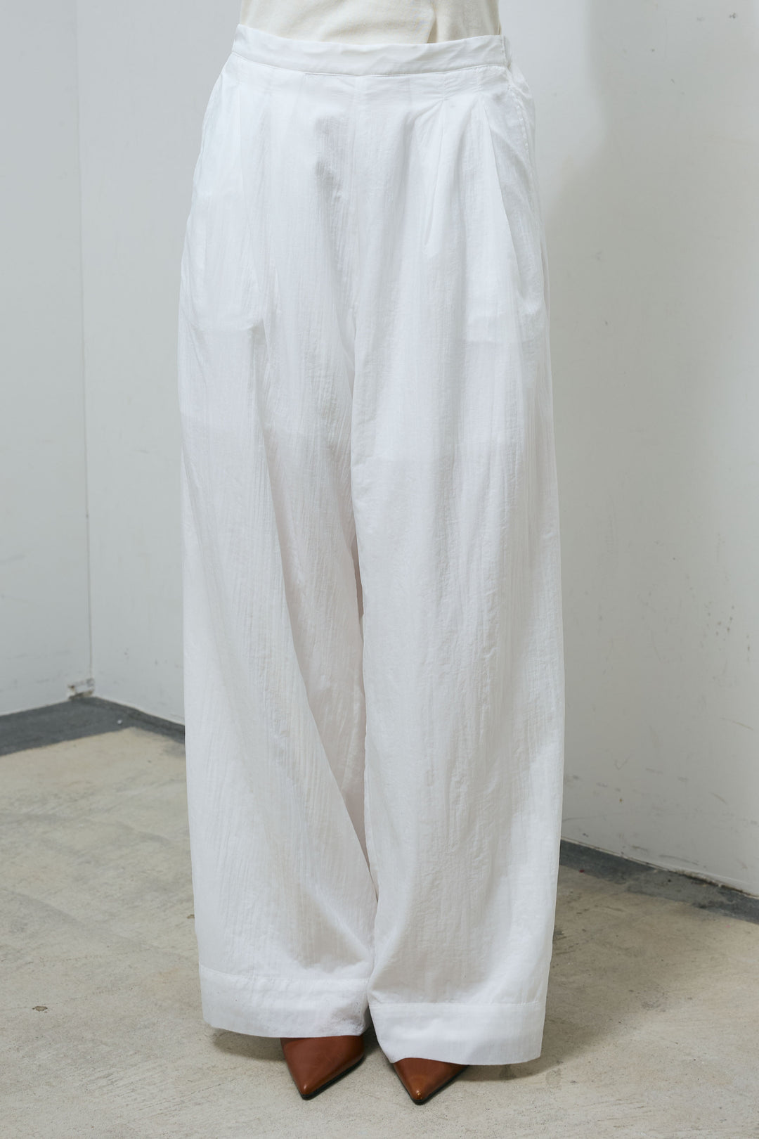 [予約/SET]バックオープンシアーバルーンブラウス+シアーイージーワイドパンツ(2set)