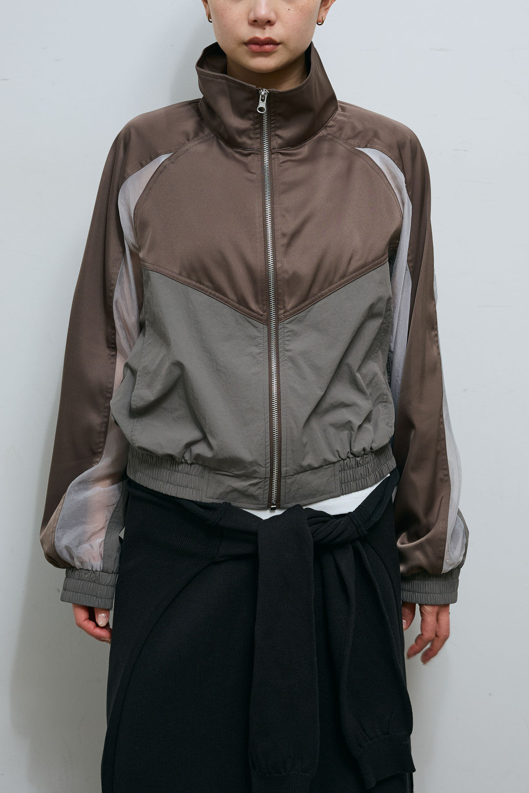 [予約]シアー素材切替ZIPブルゾン