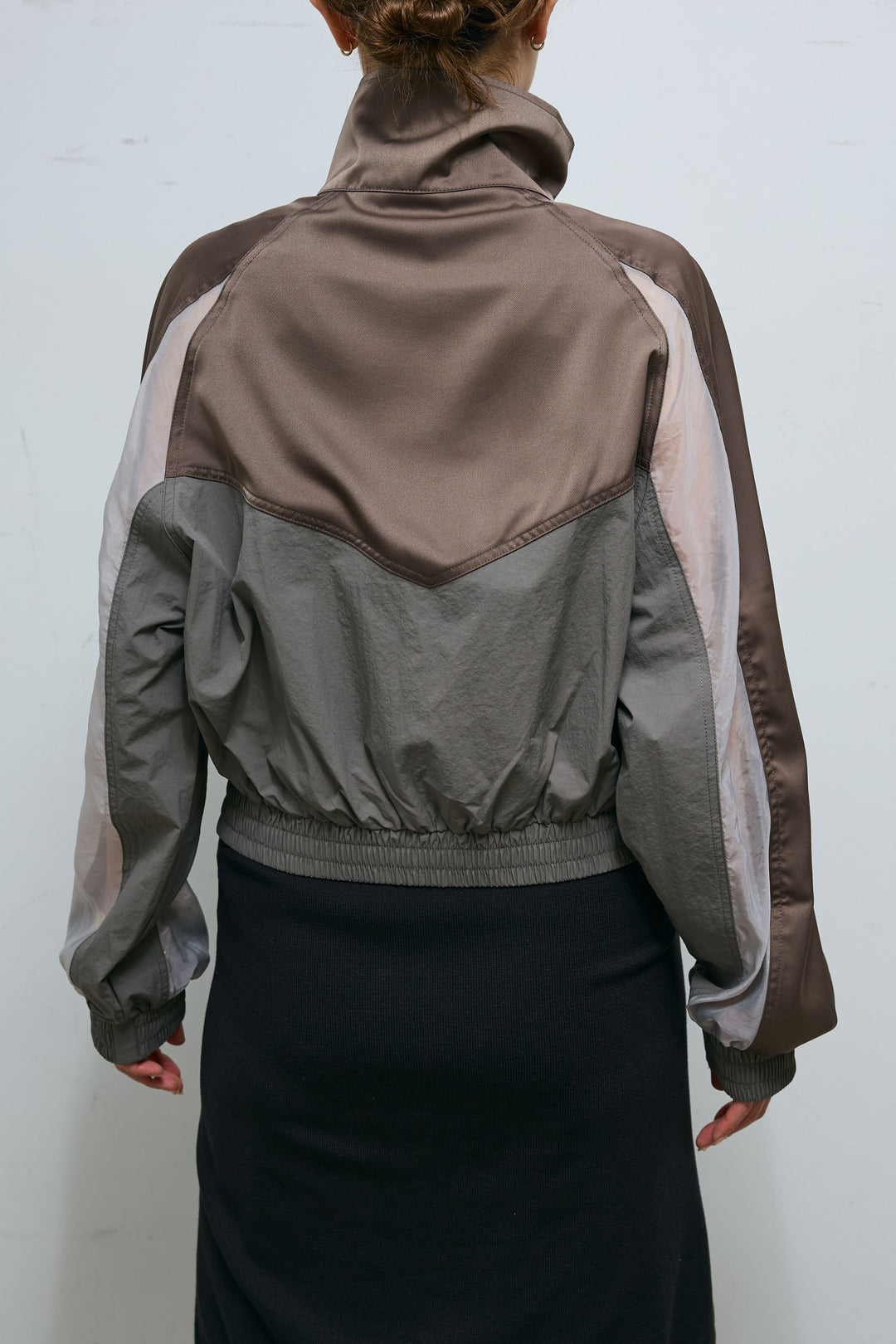 [予約]シアー素材切替ZIPブルゾン